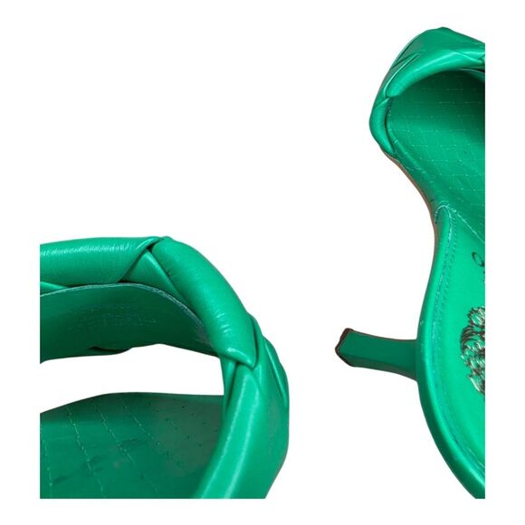 VINCE CAMUTO Brelaine Green Leather Sandal Heels - Size 9 1/2 - Picture 9 of 9